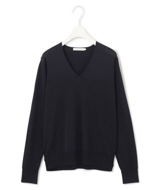 ICB 【WEB限定カラーあり】 シンセティックハイゲージ Vネックプルオーバー ネイビー系