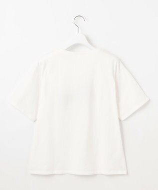Feroux 【洗える】リボン刺繍 Tシャツ ホワイト系