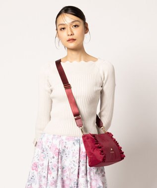 TOCCA 【撥水】TRIM WAVES POCHETTE ポシェットバッグ ボルドー系