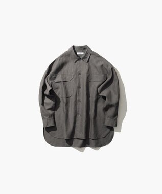 ATON LINEN WEATHER | オーバーサイズシャツ CHARCOAL GRAY
