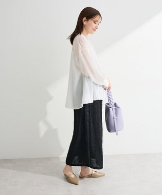 Green Parks フレアラインスキッパーブラウス Off White