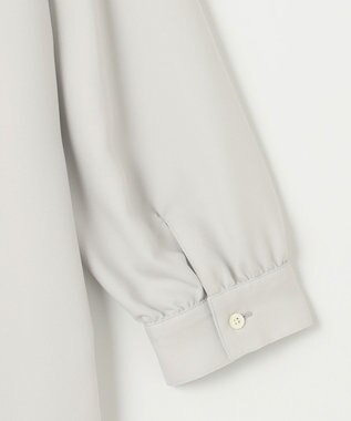 J.PRESS LADIES L 【洗える】ヌーディスバックサテン ボウタイ ブラウス ライトグレー系