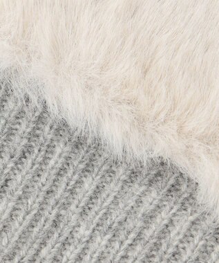 ICB ファー手袋 ライトグレー系