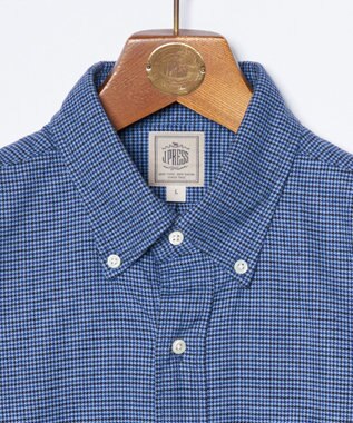 J.PRESS MEN コットンネルハウンドツース シャツ ネイビー系3