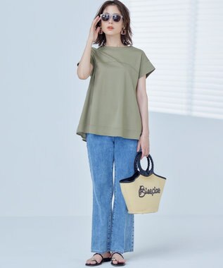 組曲 【WEB限定】コンシャスジャージー チュニックカットソー オリーブ系