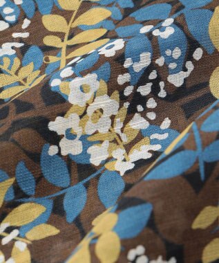 JOSEPH ABBOUD スモールリーフプリント ストール ダークブラウン系5