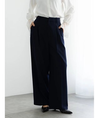 Te chichi 【セレモニーアイテム】2タックワイドパンツ（セットアップ可） ネイビー