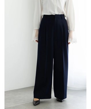Te chichi 【セレモニーアイテム】2タックワイドパンツ（セットアップ可） ネイビー