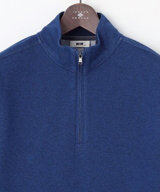 JOSEPH ABBOUD 【キングサイズ・快適な着心地・イージーケア】カノコダブルフェイス ハイネック ZIP プルオーバー ブルー系