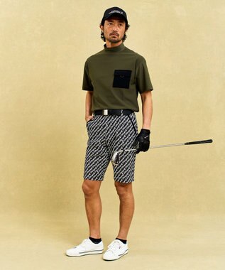23区GOLF 【MEN】機能に優れた新素材「AIR TOOL」ポケットモックネック カーキ系