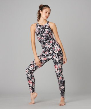 Chacott Chacott BALANCE ホリデーローズレギンス ブラックプリント