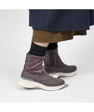 ing <ing>【レイン対応】厚底ストレッチブーツ ダークグレー