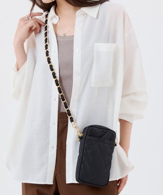 LeSportsac CHAIN MINI PHONE CRSBDY/ミッドナイトキルトチェーン ミッドナイトキルトチェーン