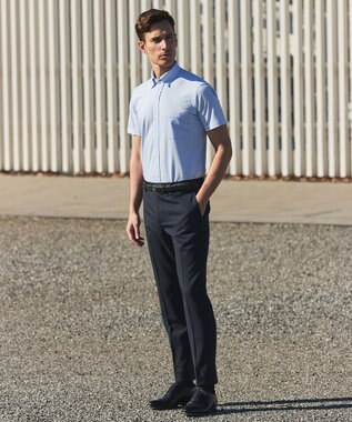 GOTAIRIKU 26年新作【吸汗速乾/接触冷感】ノードシールド BIZシャツ_スナップダウン サックスブルー系