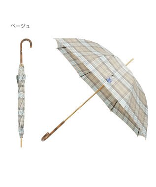 MOONBAT 【雨傘】POLO RALPH LAUREN（ポロ ラルフローレン）チェック ポロベア ワンポイント 長傘 ベージュ