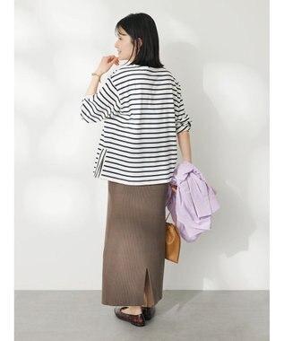 CRAFT STANDARD BOUTIQUE ボーダーサイドスリットプルオーバー Border Ivory