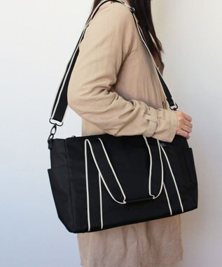 ROOTOTE 1478【撥水・A4サイズ収納】LT.アーキャトル.7ポケッツ-テープ-A 01：ブラック