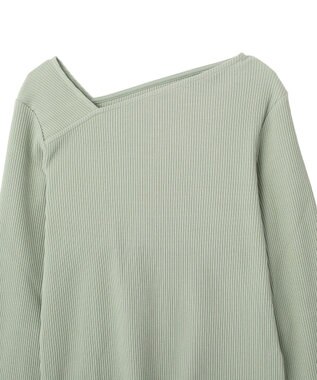 earth music&ecology アシメネックリブプルオーバー Light Green