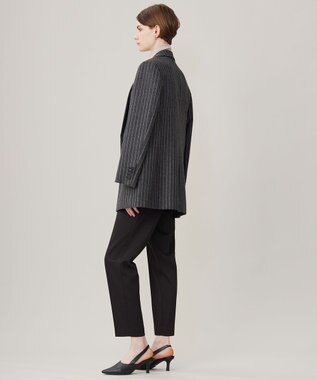 ICB シックツイードストライプ  テーラードジャケット チャコール系