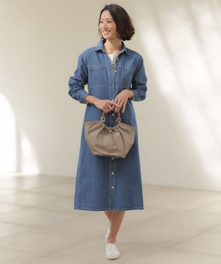 J.PRESS LADIES 【2way】ギャザーバンブー トート バッグ ベージュ系