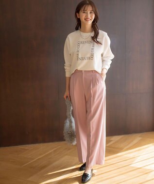 ANY SIS S 【洗える】褒めらレディ ワイドパンツ ピンク