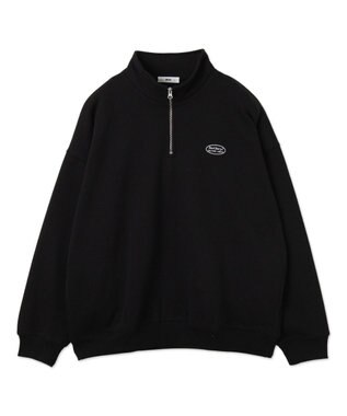 WEGO ワンポイントハーフジッププルオーバー ブラック