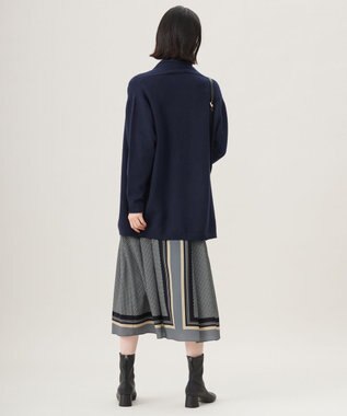 自由区 【洗える】ソフトウールハイゲージ カーディガン ネイビー