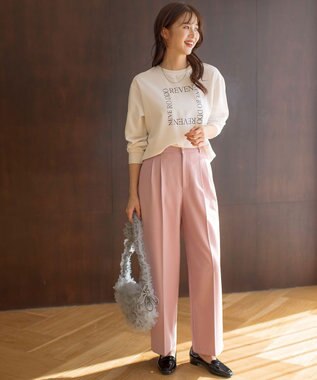 ANY SIS L 【洗える】褒めらレディ ワイドパンツ ピンク