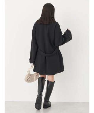 earth music&ecology ２ｗａｙカラーミドル丈コート Black