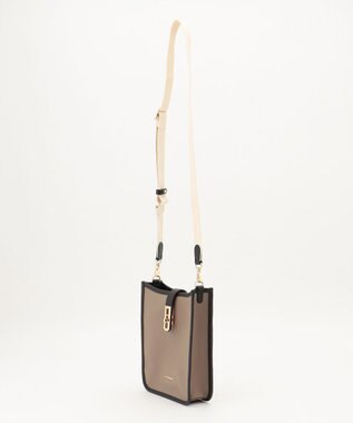 LA BAGAGERIE スクエアレザーミニショルダーバッグ グレージュ