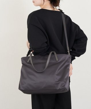 russet 《ファスナーポケット付きショルダーベルト》2wayトートバッグ(SF-266) Charcoal