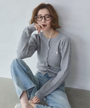 WEGO 【26年春新作】別注USPOLOケーブルニットカーデ グレー