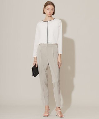 ICB 【UVカット・防シワ・速乾・洗える】Fiedテーパードパンツ グレージュ系