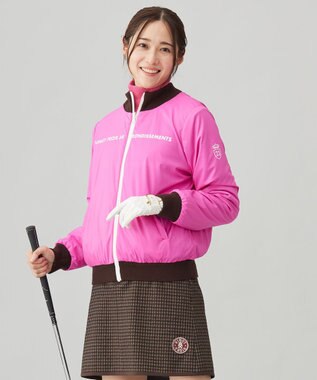 23区GOLF 【WOMEN】リバーシブルニットブルゾン ダークブラウン系2