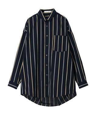 AMERICAN HOLIC ドビーストライプシャツチュニック Stripe Navy