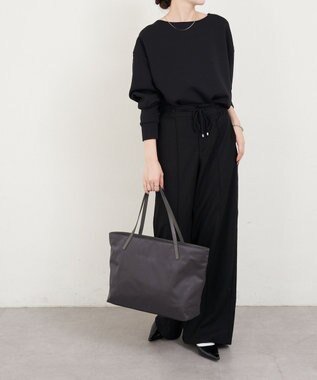 russet 《ファスナーポケット付きショルダーベルト》2wayトートバッグ(SF-266) Charcoal