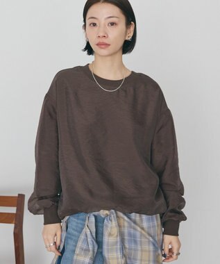 AMERICAN HOLIC オーガンジーレイヤードスウェットプルオーバー Brown