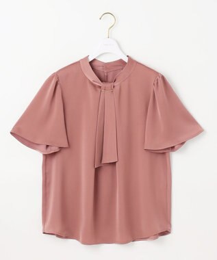 ANY SIS 【洗える】4WAY半袖 ボウブラウス スモーキーピンク