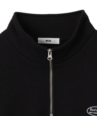 WEGO ワンポイントハーフジッププルオーバー ブラック