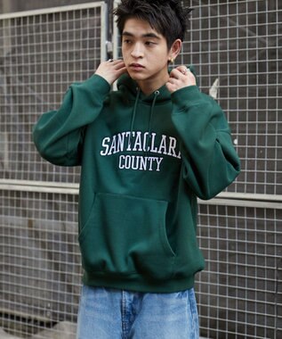 WEGO ワッペンロゴパーカー ダークグリーン