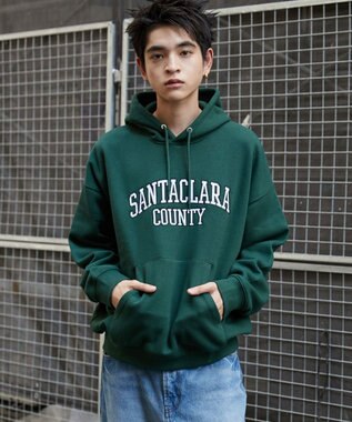 WEGO ワッペンロゴパーカー ダークグリーン