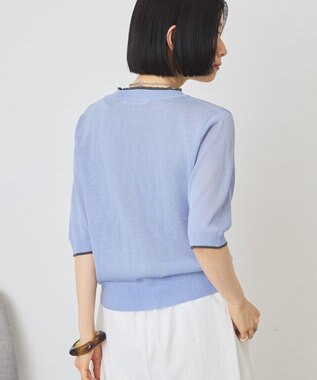 AMERICAN HOLIC 配色フリルレイヤードカーディガン Blue
