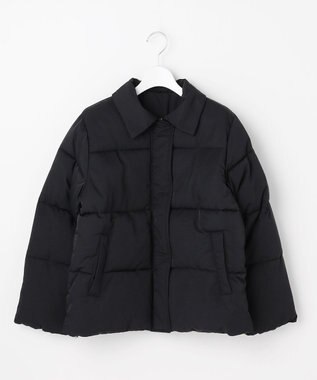 Feroux ファーカラー付き・ダウン見え中綿 ジャケット ブラック系