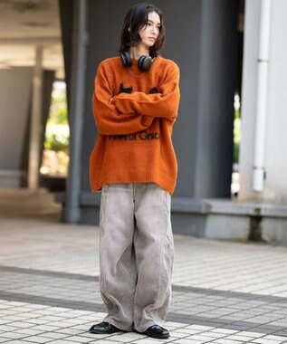 WEGO イージー3Dバレルレッグコーデュロイパンツ ブラウン