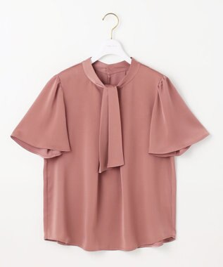 ANY SIS S 【洗える】4WAY半袖 ボウブラウス スモーキーピンク
