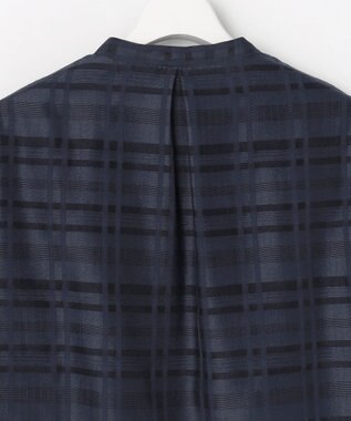 J.PRESS LADIES L シアーチェック カットソー ダルブルー系