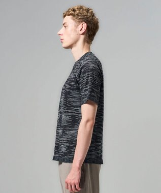 JOSEPH HOMME 【新素材】グラデーションボーダー　クルーネック半袖ニット ブラック系