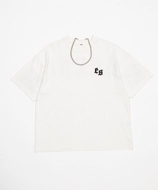 WEGO 【ユニセックス着用ITEM/MLサイズ展開】アクセ付きストレートライングラフィックT（SS） ホワイト