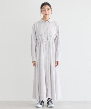 earth music&ecology ドロストシャツワンピース Stripe