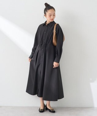 earth music&ecology ドロストシャツワンピース Black